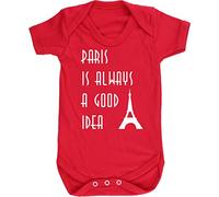 Hippowarehouse Paris is always a good idea baby vest bodysuit (short sleeve) boys girls