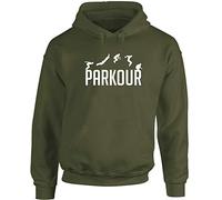 Hippowarehouse Parkour Unisex Hoodie Hooded top (Specific Size Guide in Description) Olive Green