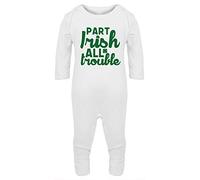 Hippowarehouse Part Irish All Trouble Baby Romper All in one Piece Unisex White
