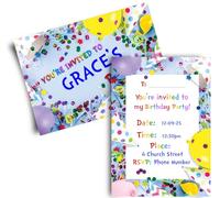 Hippowarehouse Party Invitation Balloons confetti invite boy girl childrens Birthday Childrens Party Invitations Personalised Card A6 300gsm Cardstock 24 Invites with Envelope