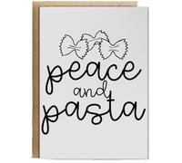 Hippowarehouse Peace and pasta Personalised Card A6 with envelope for him for her Funny Cards for Men and Women Blank inside option