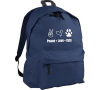 HippoWarehouse Peace Love Cats Backpack ruck Sack Dimensions: 31 x 42 x 21 cm Capacity: 18 litres