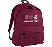 HippoWarehouse Peace Love Dogs Backpack ruck Sack Dimensions: 31 x 42 x 21 cm Capacity: 18 litres
