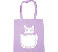 Hippowarehouse Peeping Tom cat Pocket (Printed as a Pocket) Tote Shopping Gym Beach Bag 42cm x38cm, 10 litres