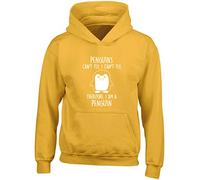 Hippowarehouse Penguins Can't Fly. I Can't Fly. Therefore, I am a Penguin Kids Children's Unisex Hoodie Hooded top Gold