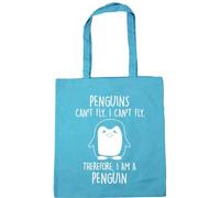 Hippowarehouse Penguins can't fly. I can't fly. Therefore, I am a penguin Tote Shopping Gym Beach Bag 42cm x38cm, 10 litres