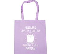 Hippowarehouse Penguins can't fly. I can't fly. Therefore, I am a penguin Tote Shopping Gym Beach Bag 42cm x38cm, 10 litres