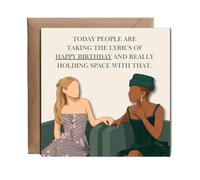 Hippowarehouse People are taking the lyrics Happy Birthday and holding space meme hilarious Personalised Card. 15cm x 15cm with envelope for him for her Funny Cards for Men and Women Blank inside