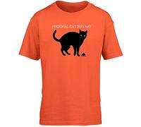Hippowarehouse Personal cat Servant Funny cat Slave Kids Children's Short Sleeve t-Shirt Orange