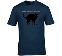 Hippowarehouse Personal cat Servant Funny cat Slave Unisex Short Sleeve t-Shirt (Specific Size Guide in Description) Navy Blue