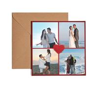 Hippowarehouse Personalised 4 image Valentine's and anniversary Personalised Card. 15cm x 15cm with envelope for him for her Funny Cards for Men and Women Blank inside option