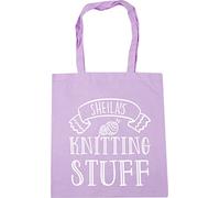Hippowarehouse Personalised ANY NAME's Knitting Stuff Tote Shopping Gym Beach Bag 42cm x38cm, 10 litres