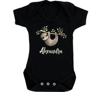 Hippowarehouse Personalised Baby Sloth on the branch baby vest bodysuit (short sleeve) boys girls