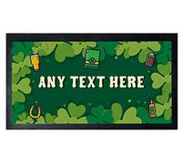 Hippowarehouse Personalised Bar Runner - Cocktail - Marble - Union Jack - Wood - St Patrick's - Flowers - Tiki - Pool - Rubber Backing Highly Durable 440mm x 250mm