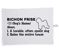 Hippowarehouse PERSONALISED Bichon Frise Definition Tea Towel Eco Printed Dish Cloth Kitchen accessory 50cmx70cm 100% Cotton
