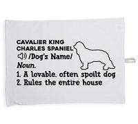 Hippowarehouse PERSONALISED Cavalier King Charles Spaniel Definition Tea Towel Eco Printed Dish Cloth Kitchen accessory 50cmx70cm 100% Cotton