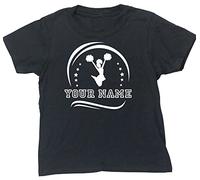 Hippowarehouse Personalised Cheerleader Kids Short Sleeve t-Shirt Black