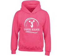 Hippowarehouse Personalised Cheerleader Kids Unisex Hoodie Hooded top Fuchsia Pink