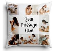 Hippowarehouse Personalised Cushion Collage Personalized with Text & Image Pillow Cushion Cover with Infill Option Valentine's for him her fathers day Mothers 41x41cm