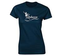 Hippowarehouse Personalised Custom Your Name Ballet Dancer Pink Womens Fitted Short Sleeve t-Shirt