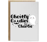 Hippowarehouse Personalised Ghostly Goodies for Name Birthday Card A5 Personalised with envelope for him for her Funny Cards for Men and Women Blank inside option