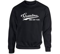 Hippowarehouse Personalised Grandma Since (Insert Year Here) Unisex Jumper Sweatshirt Pullover Black