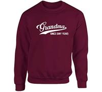 Hippowarehouse Personalised Grandma Since (Insert Year Here) Unisex Jumper Sweatshirt Pullover Maroon