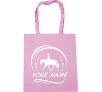 Hippowarehouse PERSONALISED Horse Riding Your Name Here Tote Shopping Gym Beach Bag 42cm x38cm, 10 litres