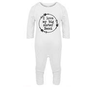 Hippowarehouse PERSONALISED I love my big sister NAME HERE Baby Romper all in one piece unisex