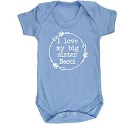 Hippowarehouse PERSONALISED I love my big sister NAME HERE baby vest bodysuit (short sleeve) boys girls