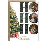 Hippowarehouse Personalised image christmas ho ho ho card Personalised Card A6 with envelope for him for her Funny Cards for Men and Women Blank inside option