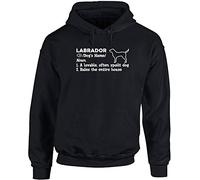 Hippowarehouse Personalised Labrador Definition Unisex Hoodie Hooded top (Specific Size Guide in Description) Black