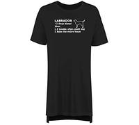 Hippowarehouse Personalised Labrador Definition Women's Printed Adults Nightie Nightdress Black