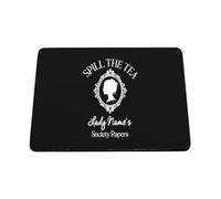 Hippowarehouse Personalised Lady Name Spill The Tea Society Papers Period Drama Lover printed mouse mat pad accessory black rubber base 240mm x 190mm x 60mm