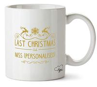 HippoWarehouse Personalised Last Christmas as Miss (Personalised Name) 10oz Mug Cup