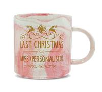 Hippowarehouse Personalised Last Christmas as Miss (Personalised Name) Printed Mug Various Colour Options Ceramic Cup Kitchenware 11oz