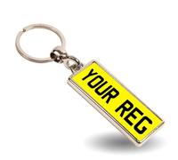 Hippowarehouse Personalised Licence Plate Keyring Reg Number Keychain Registration custom Text Premium Gift For Dad Mum Grand Parents Mothers Day Fathers Day Key Ring