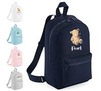 HippoWarehouse Personalised Mini Backpack Illustration Design & Name Colourful Childrens Nursery Creche Preschool Travel Bag Hand Luggage Essentials 35 x 23 x 12 cm 7 Litre Capacity Various Designs