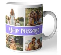 Hippowarehouse Personalised Mug Collage Photos and Message for Dad Mum Best Friend Girl boy Company Logo Fathers Day Mothers Cup Ceramic 11oz