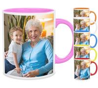 Hippowarehouse Personalised Mug Coloured Handle Colors for her for him Printed Various Colour Options Ceramic Cup Kitchenware Funny Gift