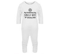 Hippowarehouse PERSONALISED My Christening Day YOUR NAME ANY DATE Baby Romper all in one piece unisex