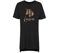 Hippowarehouse Personalised Name Unicorn Rainbow Women's Printed Adults Nightie Nightdress
