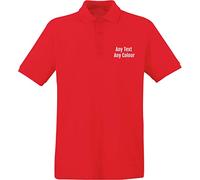 Hippowarehouse Personalised Polo T-Shirt Workwear Business Custom Event Stag Do Work Uniform Construction Any Text Here Red