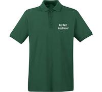 Hippowarehouse Personalised Polo T-Shirt Workwear Business Custom Event Stag Do Work Uniform Construction Any Text Here Forest Green