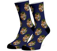 Hippowarehouse Personalised Printed Pet Socks Cute Dog Cat Any Photo Image Here 26.5cm 35cm 40cm Fathers Day Gift Mother Day mum dad