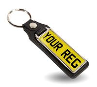 Hippowarehouse Personalised Reg Plate Keyring Licence Number Keychain Registration custom Text Premium Gift For Dad Mum Grand Parents Mothers Day Fathers Day Key Ring