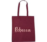 Hippowarehouse Personalised rose gold name Tote Shopping Gym Beach Bag 42cm x38cm, 10 litres