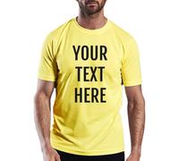 Hippowarehouse Personalised Running T-Shirt Any Text Here Personal Training Client Coaching Gym Workout Top Exercise Class Equipment Training Tshirt Tee Yellow