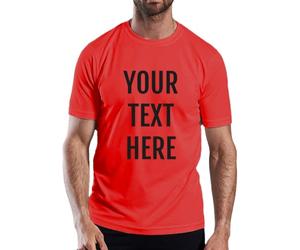 Hippowarehouse Personalised Running T-Shirt Any Text Here Personal Training Client Coaching Gym Workout Top Exercise Class Equipment Training Tshirt Tee Red
