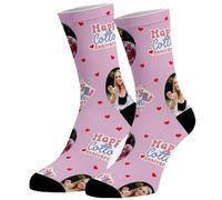 Hippowarehouse Personalised Socks Cotton Anniversary Photo Sock Any Image Here 26.5cm 35cm 40cm second year Custom Funny Gift